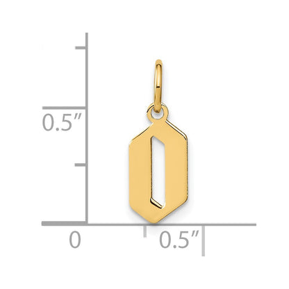 14k Yellow Gold Letter O Initial Pendant