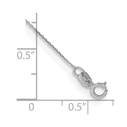 14K White Gold 10 inch .75mm Cable with Spring Ring Clasp Anklet