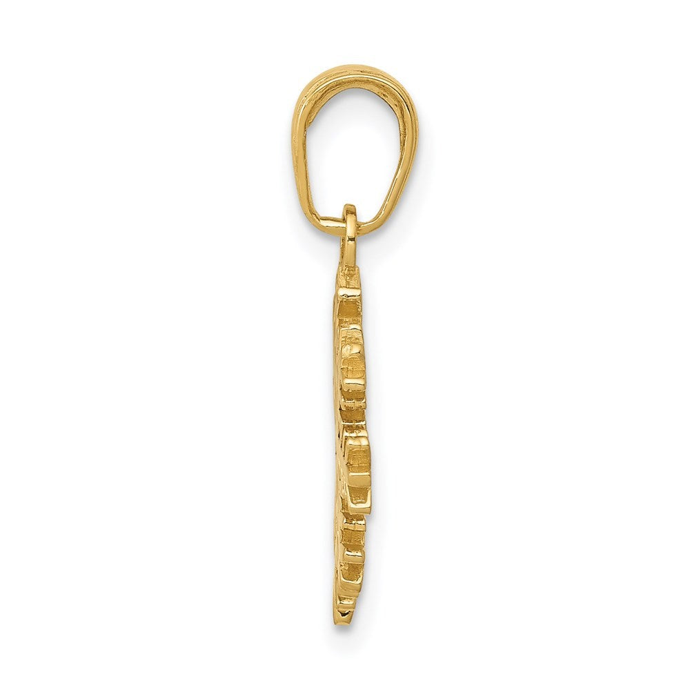 14k Yellow Gold Snowflake Pendant