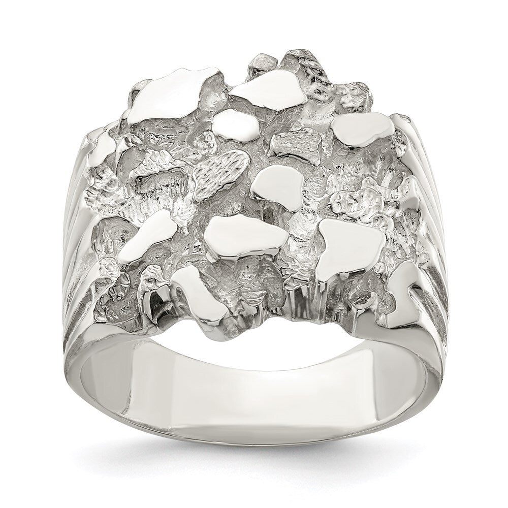 Sterling Silver Men's Nugget Ring Size 11