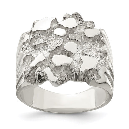 Sterling Silver Men's Nugget Ring Size 11