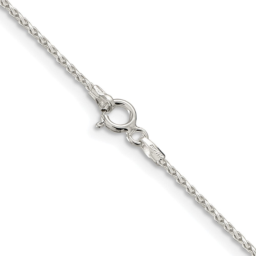 Sterling Silver Rhodium-plated 1.25mm Diamond-cut Round Spiga Chain