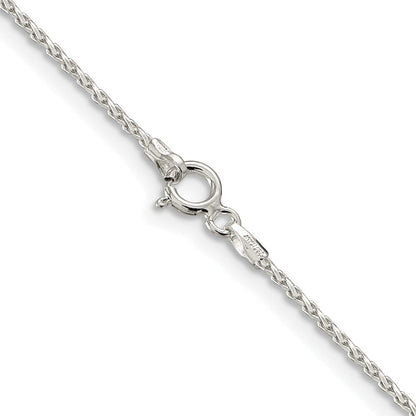 Sterling Silver Rhodium-plated 1.25mm Diamond-cut Round Spiga Chain