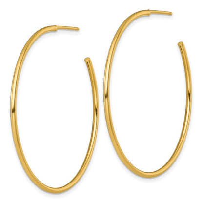 14k Yellow Gold Polished 1.5 x 45mm Solid C-Hoop Earrings