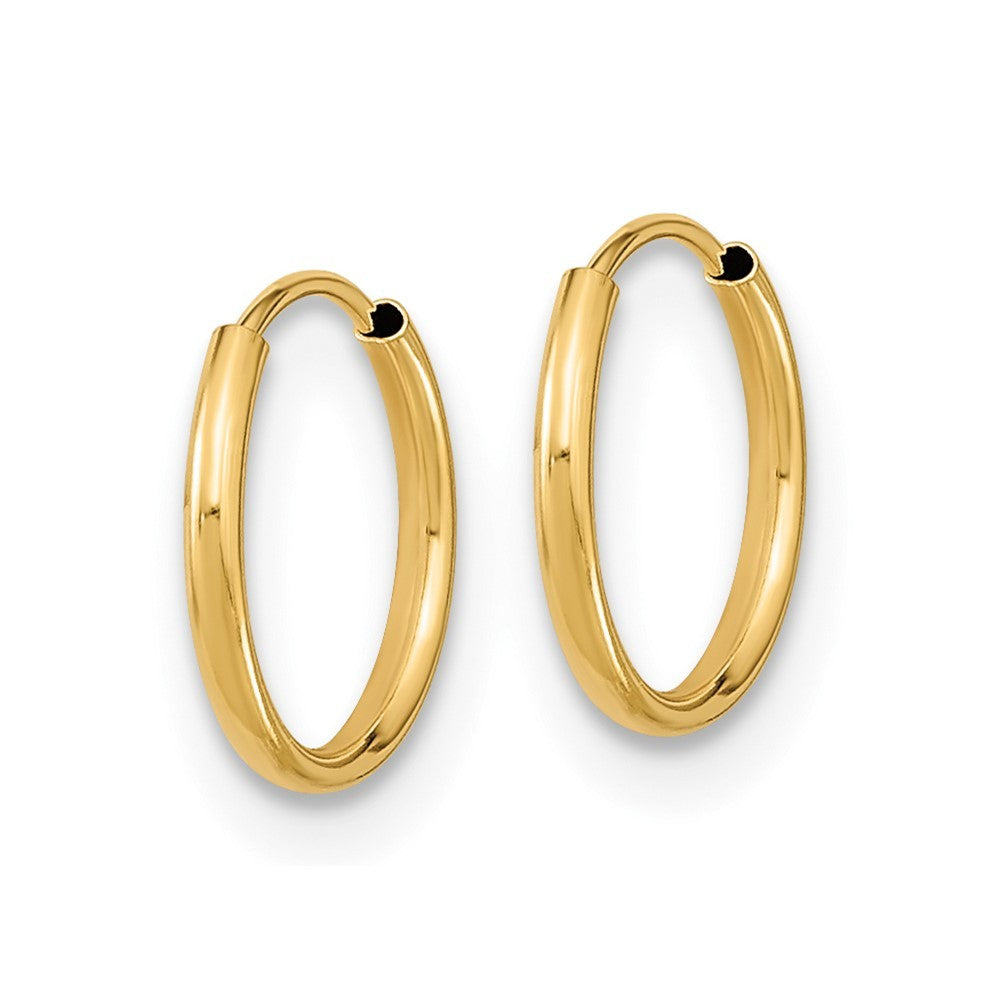 14k Yellow Gold Endless Hoop Earrings