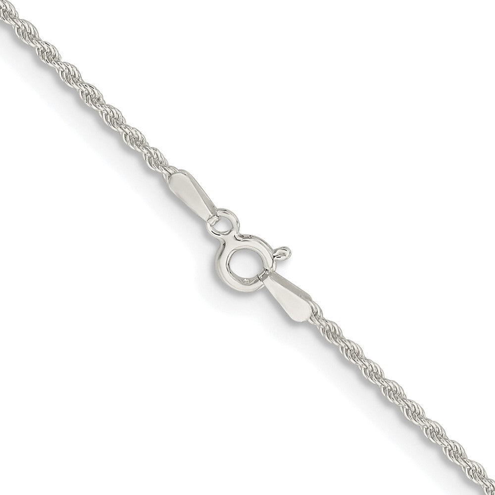 Sterling Silver Rhodium-plated 1.5mm Solid Rope Chain