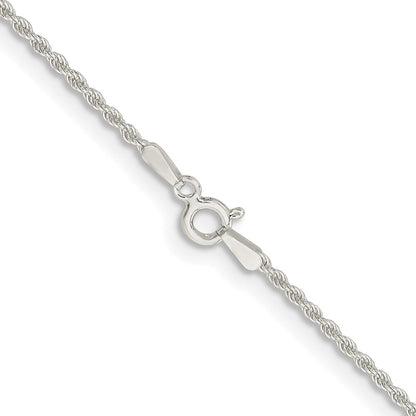 Sterling Silver Rhodium-plated 1.5mm Solid Rope Chain