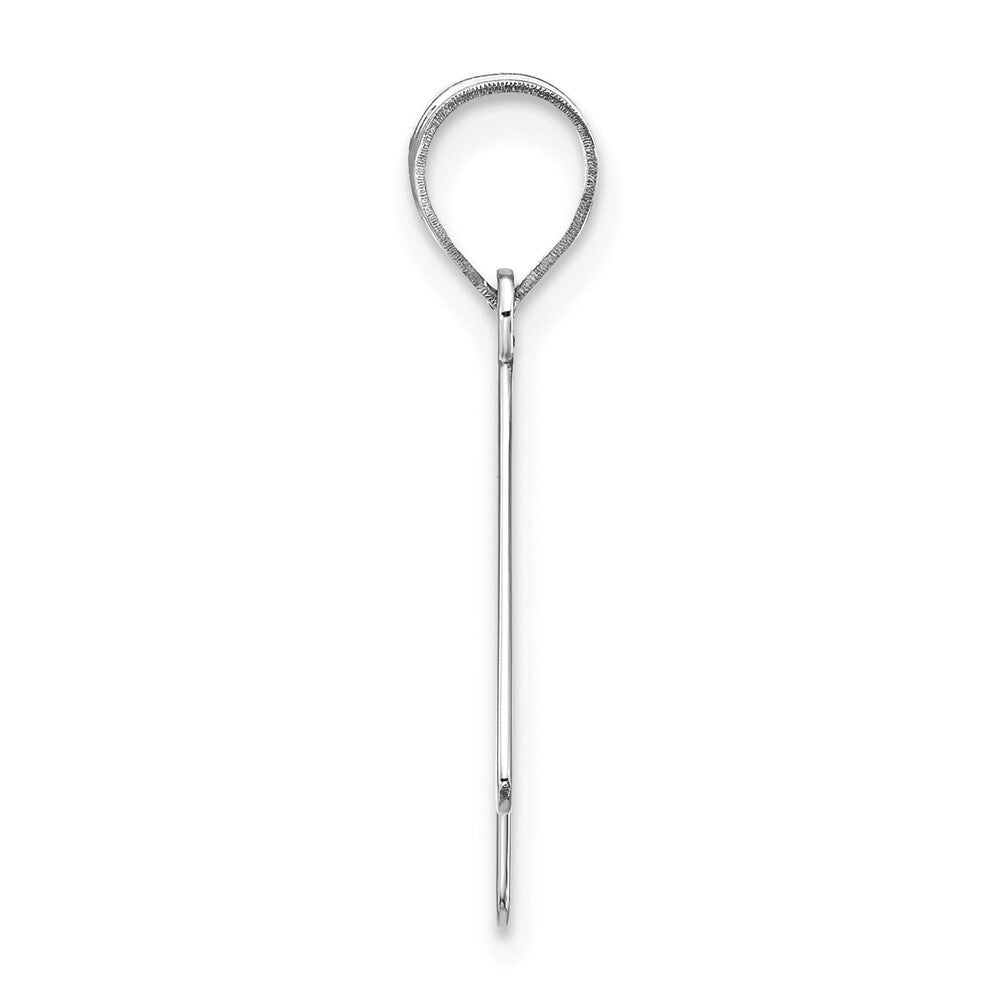 14k White Gold Polished Bubble Letter K Initial Pendant for Women