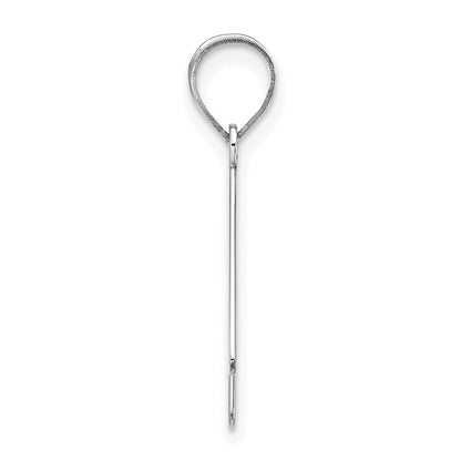 14k White Gold Polished Bubble Letter K Initial Pendant for Women