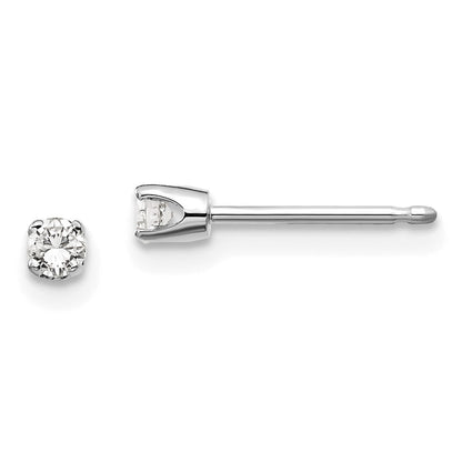 14K White Gold .10ct I2 K-L Diamond Stud Push-on Earrings
