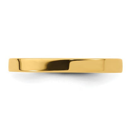 14K Yellow Gold 2.5mm Standard Weight Flat Comfort Fit Wedding Band Size 5