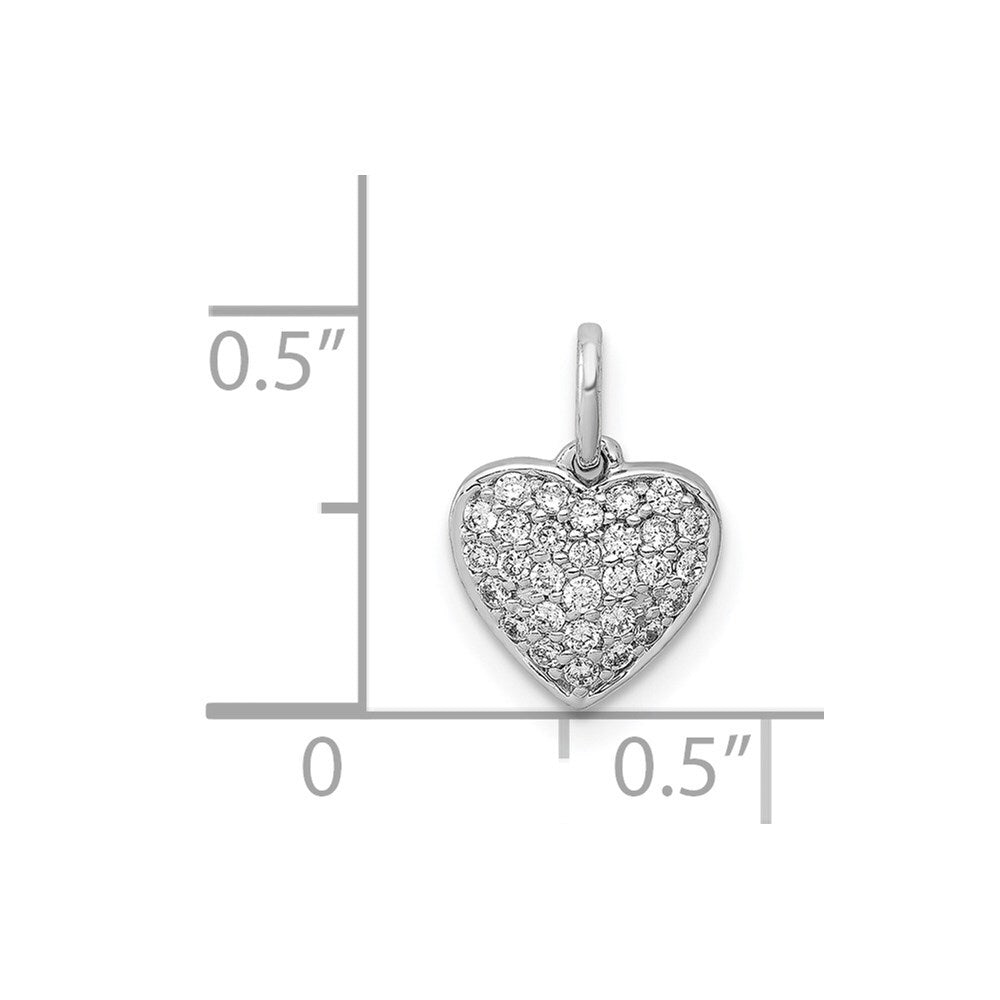14k White Gold 1/5ct. Diamond Heart Pendant for Women