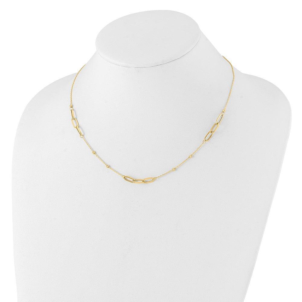 14k Yellow Gold Polished and Diamond-cut Fancy Necklace