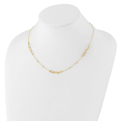 14k Yellow Gold Polished and Diamond-cut Fancy Necklace