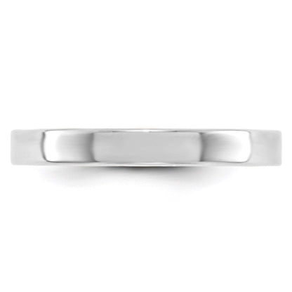 14k White Gold 3mm Lightweight Flat Wedding Band Ring Size 9
