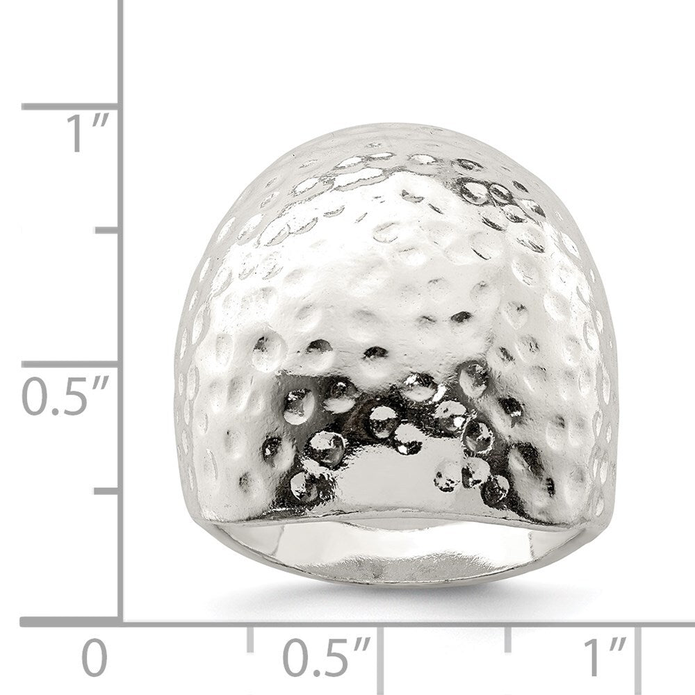 Sterling Silver Textured Dome Ring Size 6