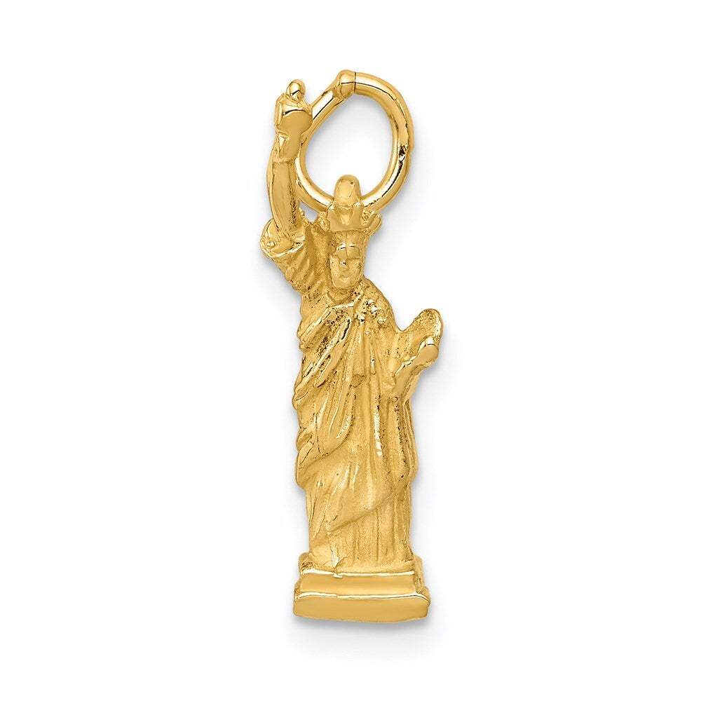14k Yellow Gold 3D Statue Of Liberty Charm Pendant for Women
