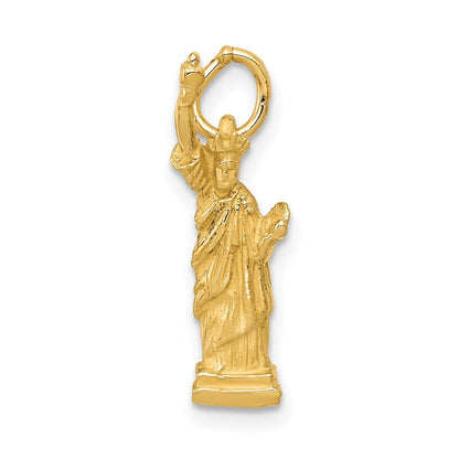 14k Yellow Gold 3D Statue Of Liberty Charm Pendant for Women