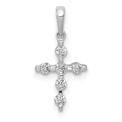 14k White Gold 1/6ct. Diamond Cross Pendant