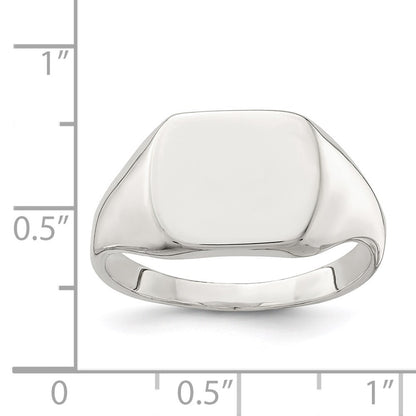 Sterling Silver 12x12mm Closed Back Signet Ring Size 11