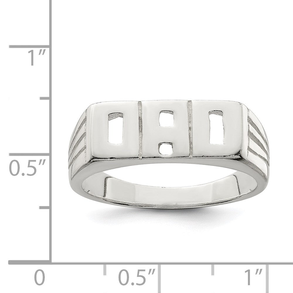 Sterling Silver Solid Dad Ring Size 11
