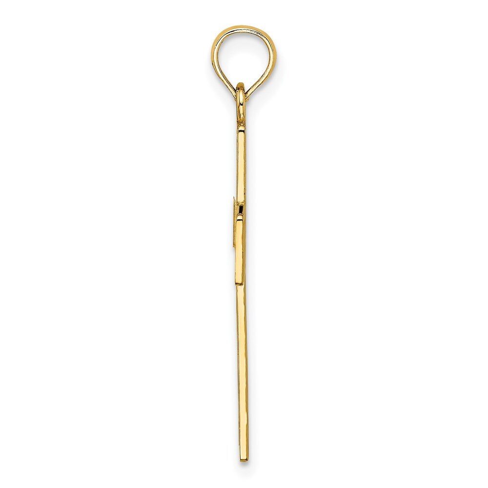 14k Yellow Gold Polished Square Cross  Heart Design Charm Pendant for Women