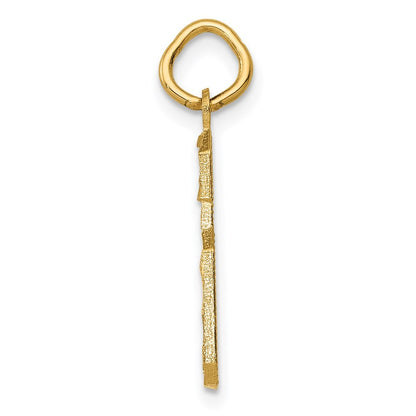 14k Yellow Gold Medium Diamond-cut Number 6 Charm