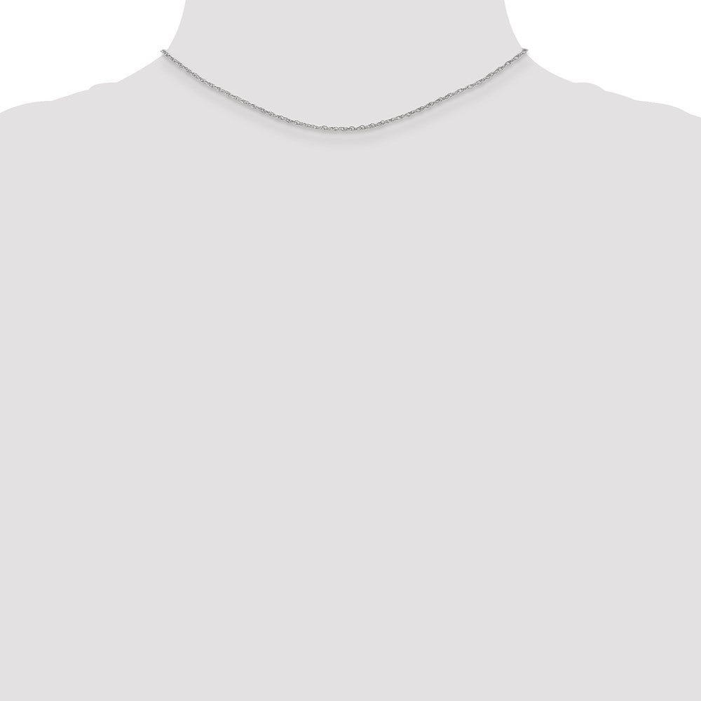 14K White Gold 14 inch 1.3mm Heavy Baby Rope with Lobster Clasp Chain Necklace