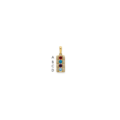 14k Yellow Gold Family Jewelry Diamond Semi-Set Pendant for Women