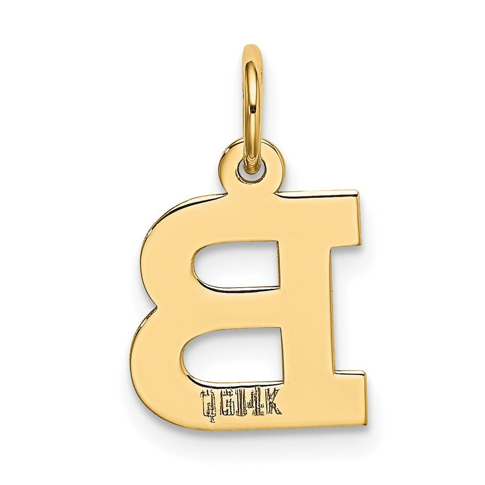 14k Yellow Gold Small Block Letter B Initial Charm