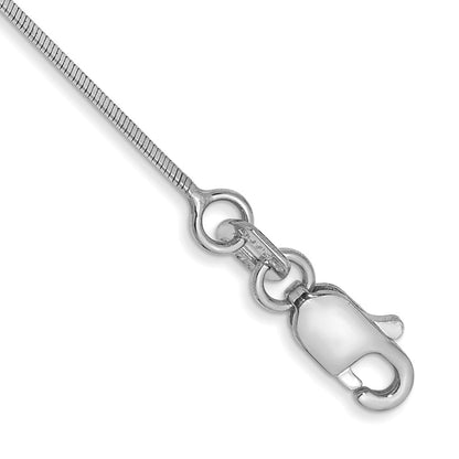 14K White Gold 7 inch .6mm Octagonal Snake Bracelet