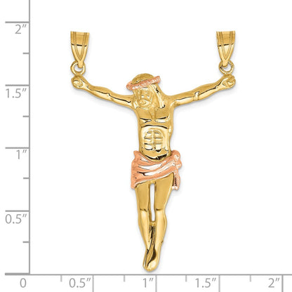 14k Two-Tone Gold Rose Corpus Pendant