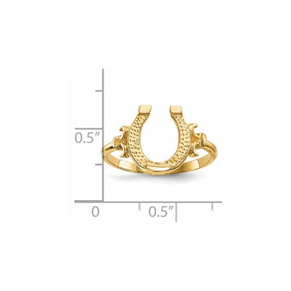 14K Yellow Gold Polished Horseshoe Ring Size 7