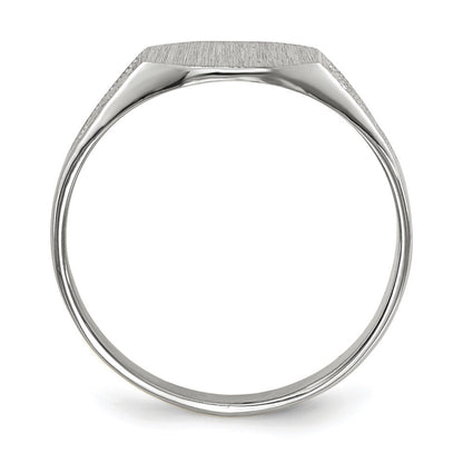14k White Gold 9.0x7.0mm Closed Back Signet Ring