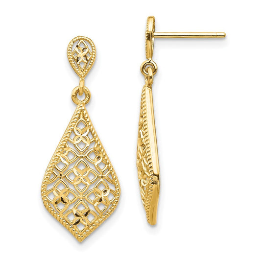 14k Yellow Gold Fancy Dangle Earrings