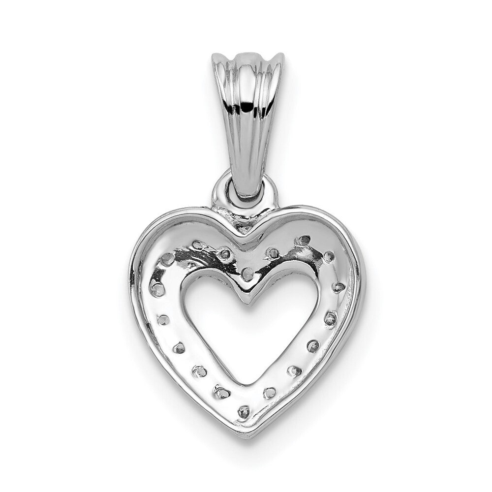 14k White Gold 1/10ct. Diamond Heart Pendant for Women