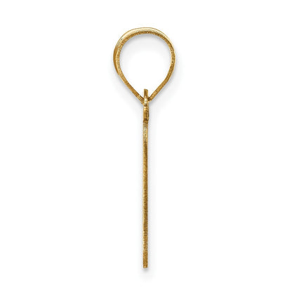 14k Yellow Gold Polished Bubble Letter F Initial Pendant for Women