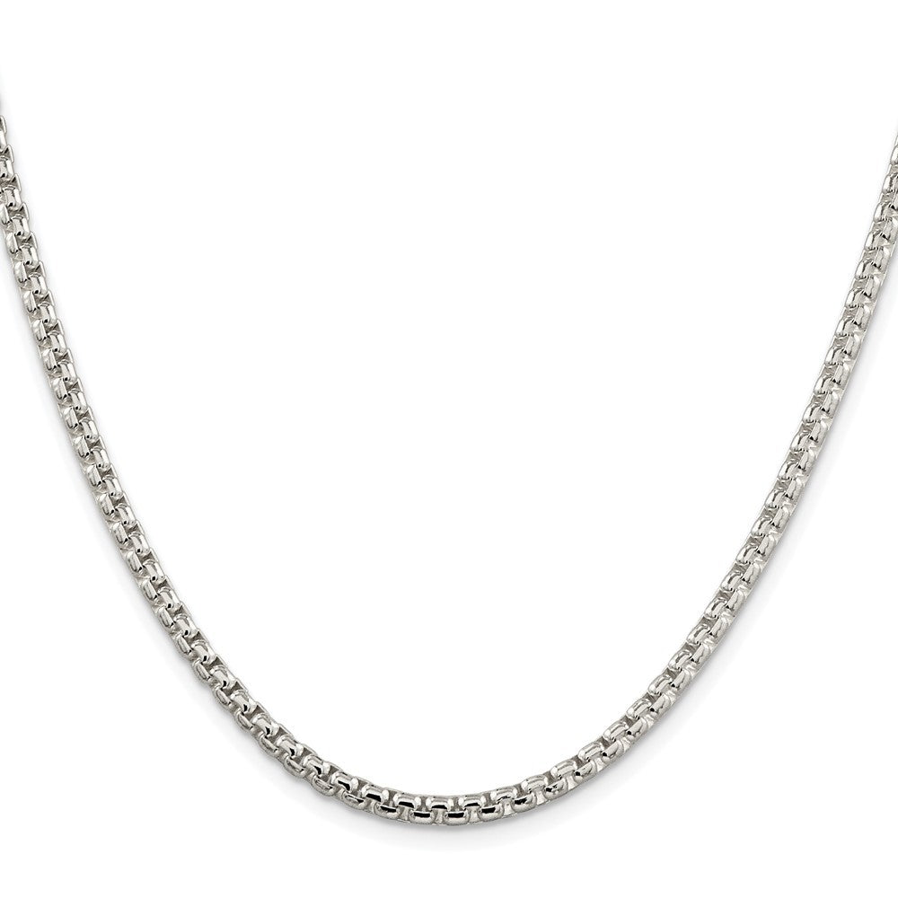 Sterling Silver Rhodium-plated 3.6mm Round Box Chain Necklace