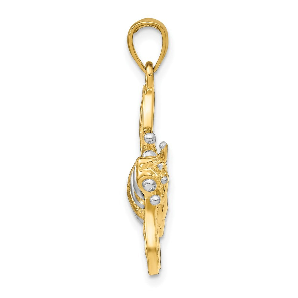 14k Yellow Gold White Rhodium 3-D Bumblebee Charm