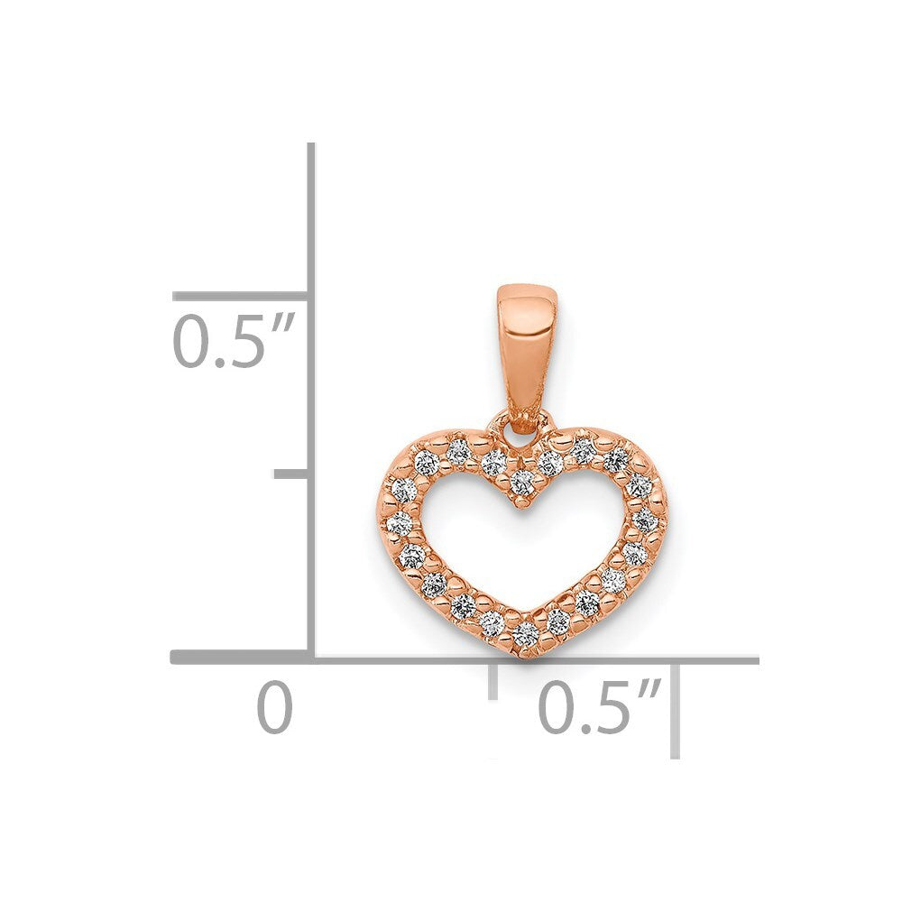 14k Rose Gold .03ct. Diamond Heart Pendant for Women