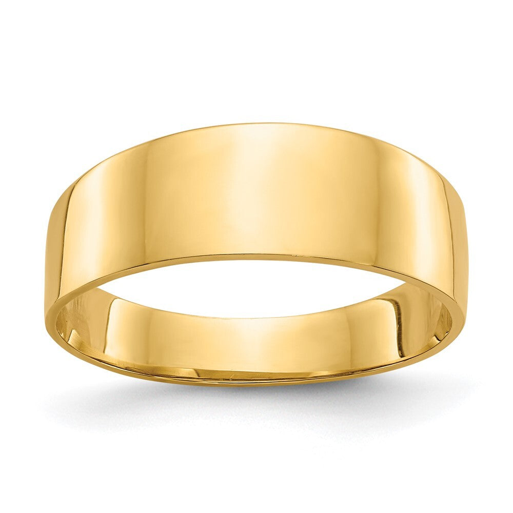 14K Yellow Gold 3-6mm Flat-top Tapered Cigar Band Ring