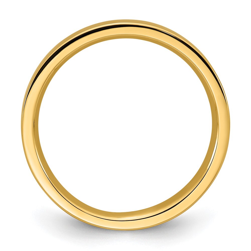 14K Yellow Gold 3mm Standard Weight Flat Comfort Fit Wedding Band Size 8