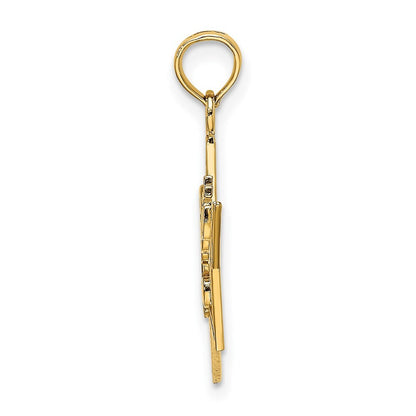 14k Yellow Gold SWEET 16 Charm Pendant for Women