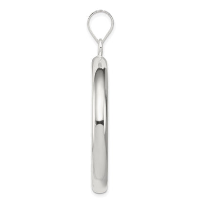 Sterling Silver Rhodium-plated Circle Pendant