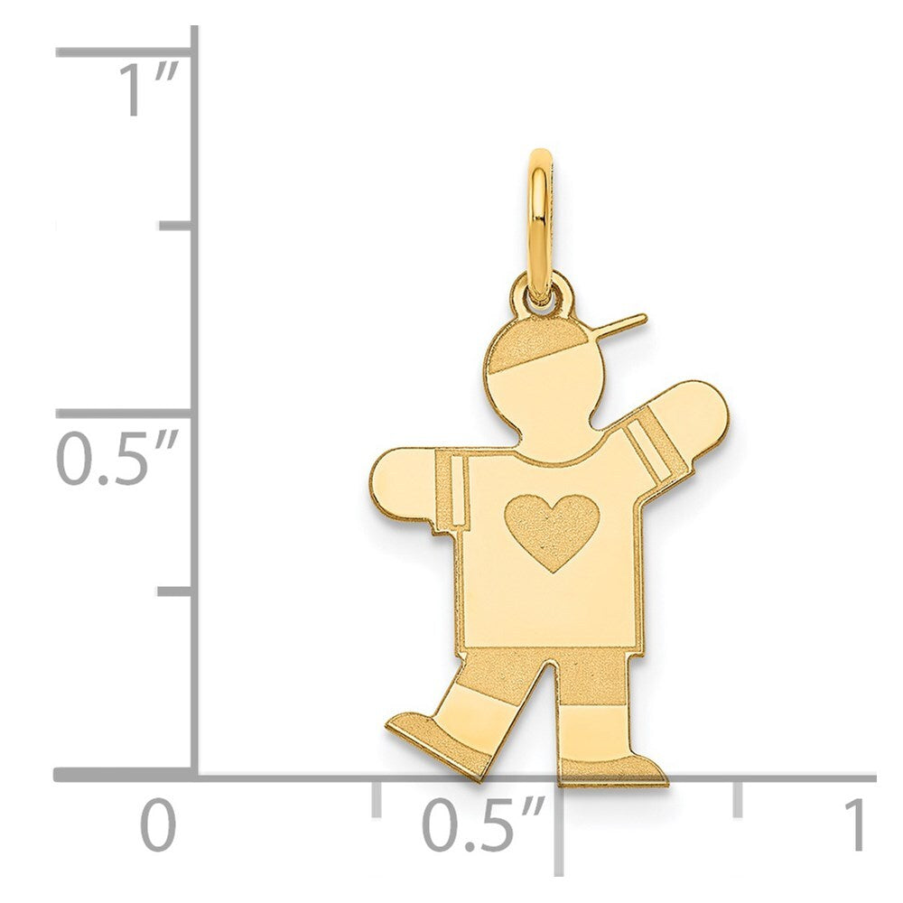 14k Yellow Gold Kid Charm Pendant for Women