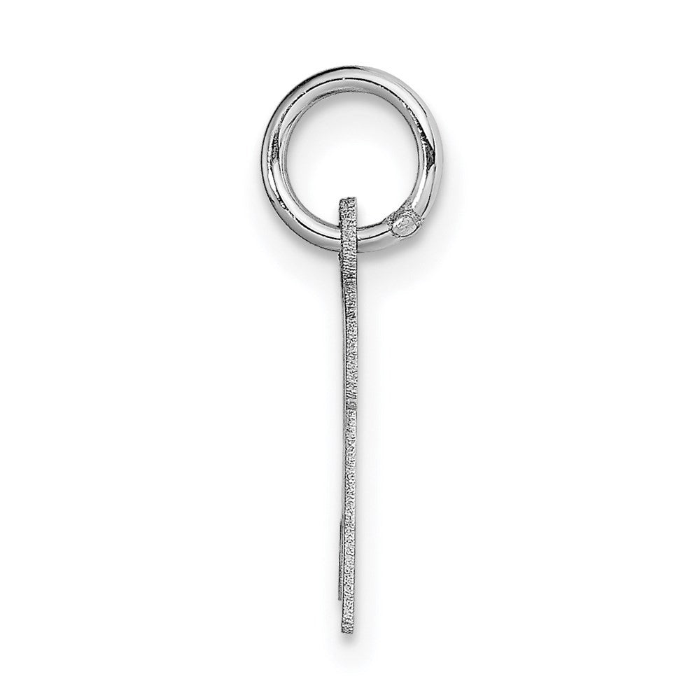 14k White Gold Small Script Letter R Initial Charm Pendant