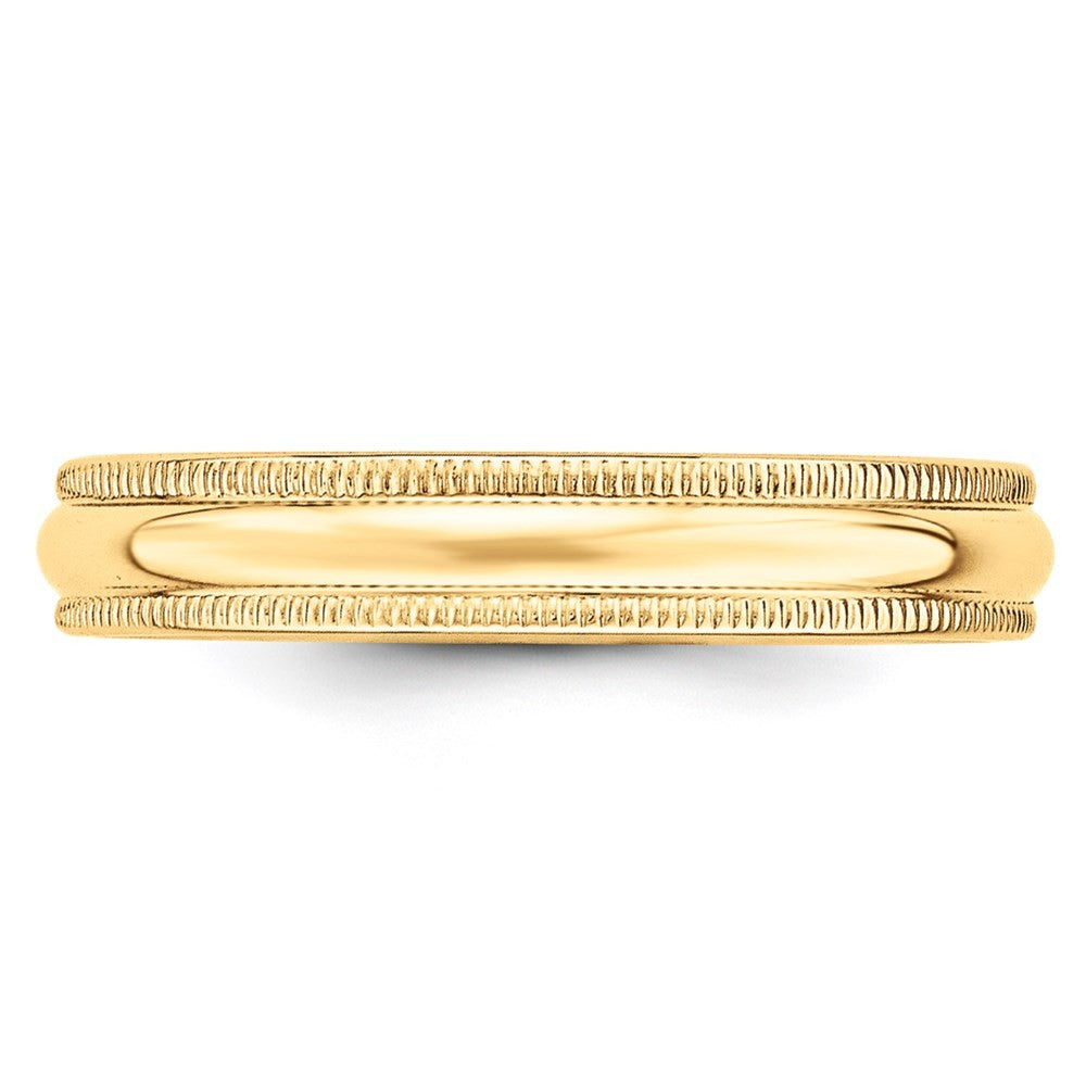 14k Yellow Gold 4mm Lightweight Milgrain Half Round Wedding Band Ring Size 11