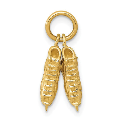14k Yellow Gold 3-D    PAIR    Of Ice Skates Charm