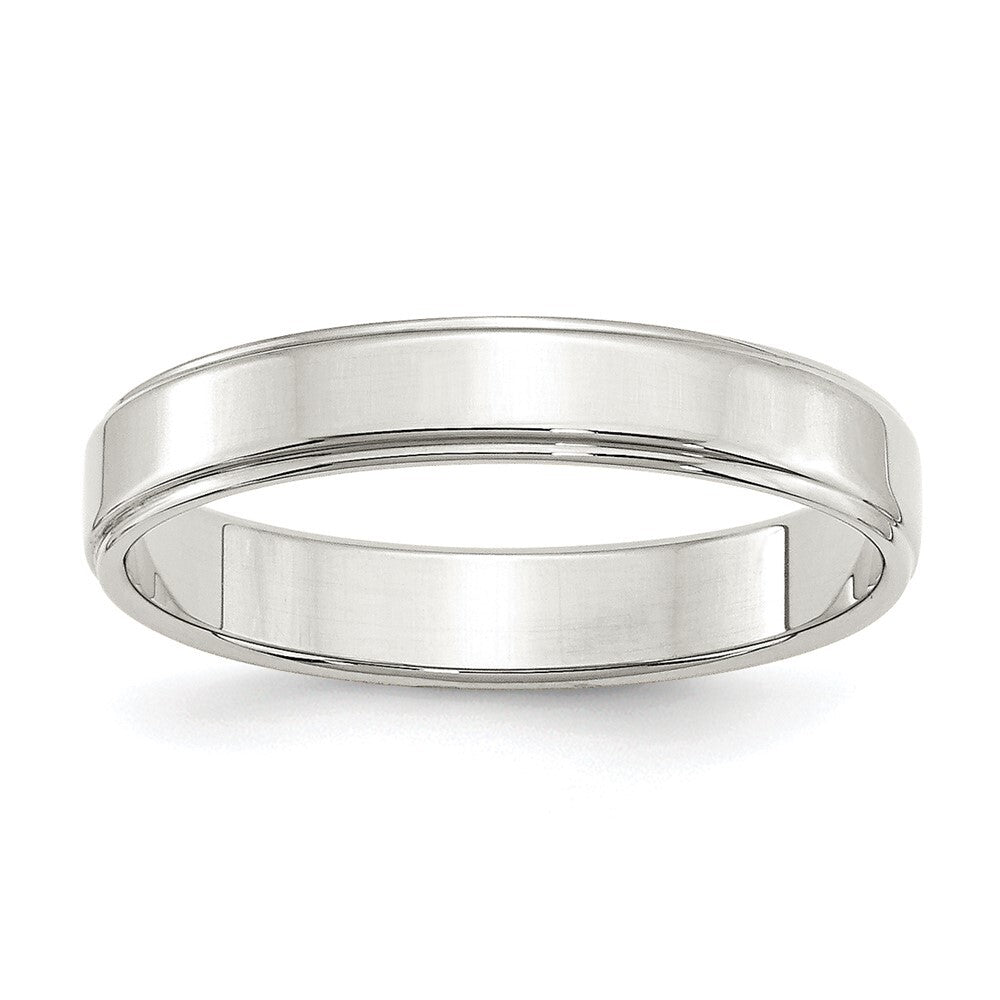 Sterling Silver 4mm Flat with Step Edge Size 5 Band Ring