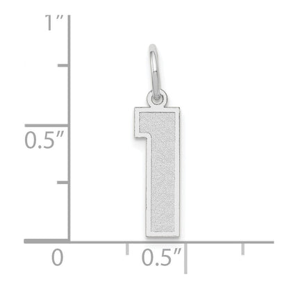 14K White Medium Satin Number 1 Charm
